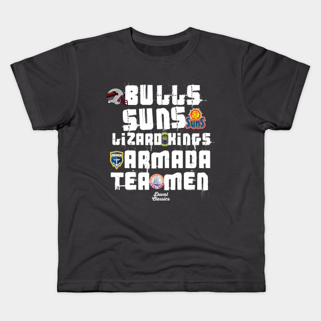 Duval Old School Sports Teams Kids T-Shirt by duvalclassics